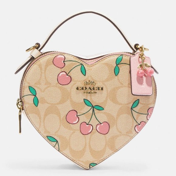 Coach Handbags - 🍒❤️ Heart Crossbody In Signature Canvas With Heart Cherry Print